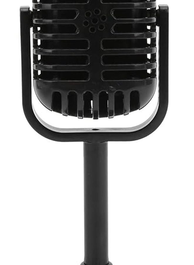 Classic Black Prop Microphone Durable Fake Plastic Mic For Singing Photography Kids Toy Decoration - Image 1
